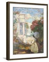 Lyrical Landscape with Two Figures in Nineteenth Century Dress, 1890-1900-Charles Edward Conder-Framed Giclee Print