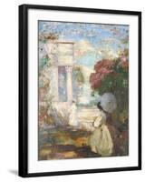 Lyrical Landscape with Two Figures in Nineteenth Century Dress, 1890-1900-Charles Edward Conder-Framed Giclee Print