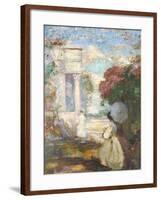 Lyrical Landscape with Two Figures in Nineteenth Century Dress, 1890-1900-Charles Edward Conder-Framed Giclee Print