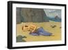 Lyrist Asleep on Beach-null-Framed Art Print