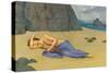 Lyrist Asleep on Beach-null-Stretched Canvas