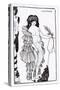 Lysistrata Shielding Her Coynte, Illustration for Lysistrata by Aristophanes-Aubrey Beardsley-Stretched Canvas