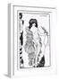 Lysistrata Shielding Her Coynte, Illustration for Lysistrata by Aristophanes-Aubrey Beardsley-Framed Giclee Print