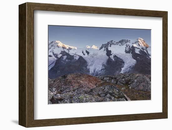 Lyskamm, Castor, Pollux, Breithorn, Gornergrat, Valais, Switzerland-Rainer Mirau-Framed Photographic Print