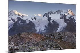 Lyskamm, Castor, Pollux, Breithorn, Gornergrat, Valais, Switzerland-Rainer Mirau-Mounted Photographic Print
