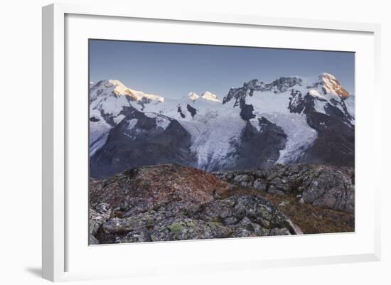 Lyskamm, Castor, Pollux, Breithorn, Gornergrat, Valais, Switzerland-Rainer Mirau-Framed Photographic Print