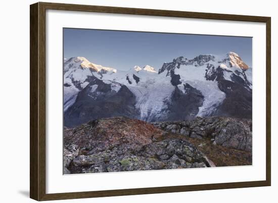 Lyskamm, Castor, Pollux, Breithorn, Gornergrat, Valais, Switzerland-Rainer Mirau-Framed Photographic Print