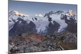 Lyskamm, Castor, Pollux, Breithorn, Gornergrat, Valais, Switzerland-Rainer Mirau-Mounted Photographic Print