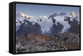 Lyskamm, Castor, Pollux, Breithorn, Gornergrat, Valais, Switzerland-Rainer Mirau-Framed Stretched Canvas