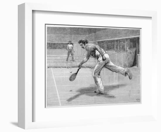 Lyttleton and C Saunders Play Real Tennis at New Prince's Club in Knightsbridge Lond-Charles Joseph Staniland-Framed Art Print