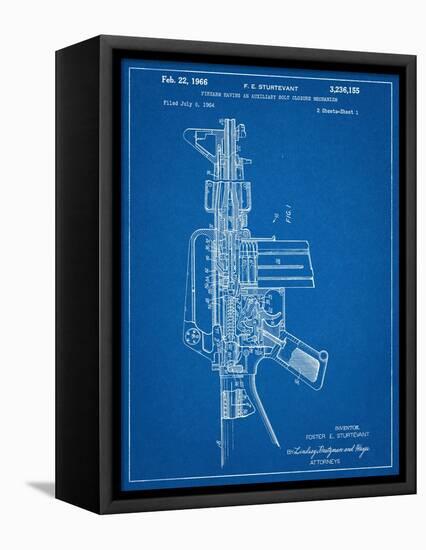 M-16 Rifle Patent-null-Framed Stretched Canvas