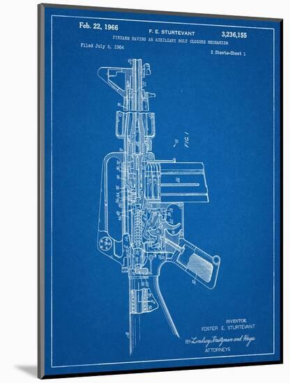 M-16 Rifle Patent-null-Mounted Art Print