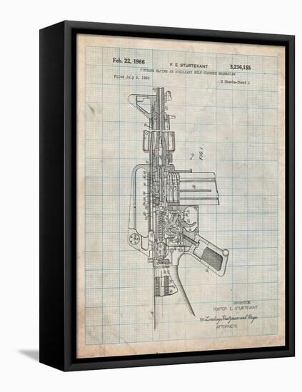 M-16 Rifle Patent-Cole Borders-Framed Stretched Canvas