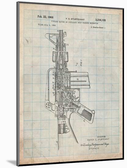 M-16 Rifle Patent-Cole Borders-Mounted Art Print