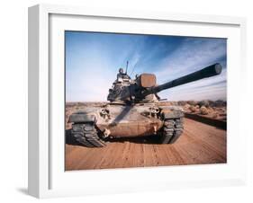 M-60 Battle Tank in Motion-Stocktrek Images-Framed Photographic Print