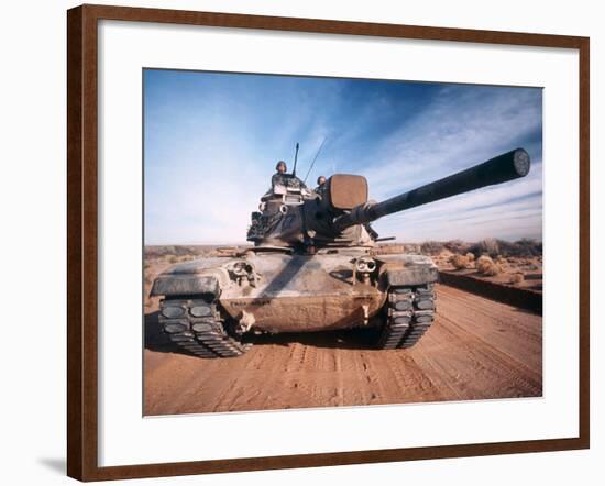 M-60 Battle Tank in Motion-Stocktrek Images-Framed Photographic Print