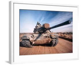 M-60 Battle Tank in Motion-Stocktrek Images-Framed Photographic Print