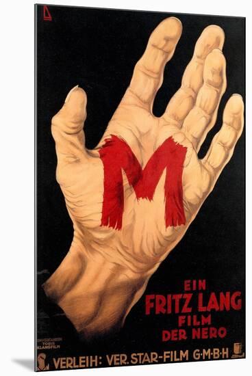 M, (AKA M - Eine Stadt Sucht Einen Morder), Poster, 1931-null-Mounted Art Print