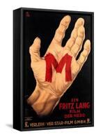 M, (AKA M - Eine Stadt Sucht Einen Morder), Poster, 1931-null-Framed Stretched Canvas