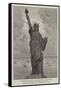 M Bartholdi's Statue of Liberty Illuminating the World, at the Entrance to the Harbour, New York-null-Framed Stretched Canvas