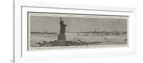 M Bartholdi's Statue of Liberty Illuminating the World, at the Entrance to the New York Harbour-null-Framed Giclee Print