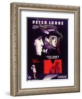 M, Belgian Movie Poster, 1931-null-Framed Art Print