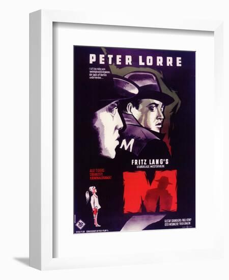 M, Belgian Movie Poster, 1931-null-Framed Art Print