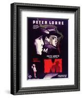 M, Belgian Movie Poster, 1931-null-Framed Art Print