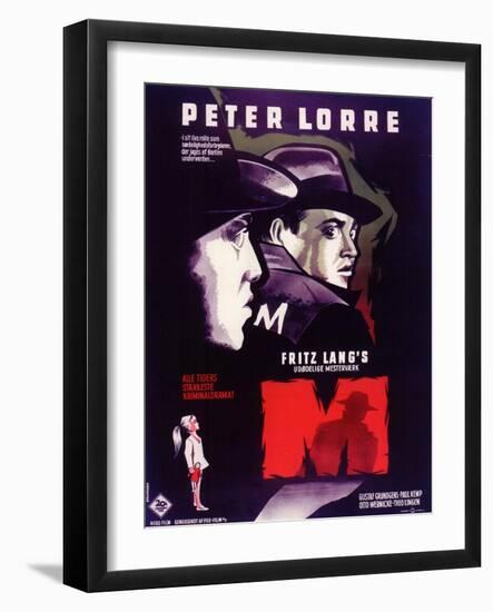 M, Belgian Movie Poster, 1931-null-Framed Art Print