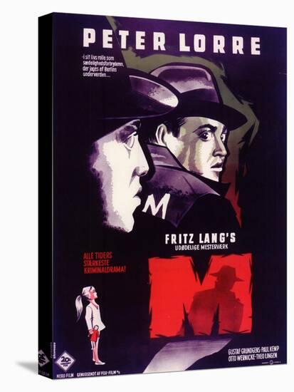 M, Belgian Movie Poster, 1931-null-Stretched Canvas