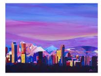 Denver Colorado Sunset Mood With Mountains-M Bleichner-Art Print