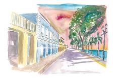 Frederiksted US Virgin Islands Colonial Promenade At Sunset St Croix-M. Bleichner-Art Print