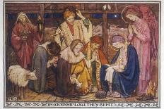 Encouraged by the Angels the Shepherds Come to Jesus' Cradle to Worship the Child-M. Dibden-Framed Photographic Print