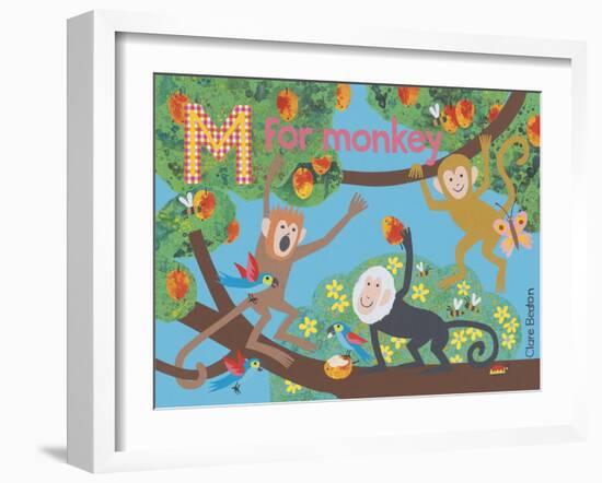 M for Monkey-Clare Beaton-Framed Giclee Print