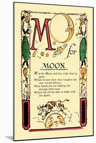 M for Moon-Tony Sarge-Mounted Art Print