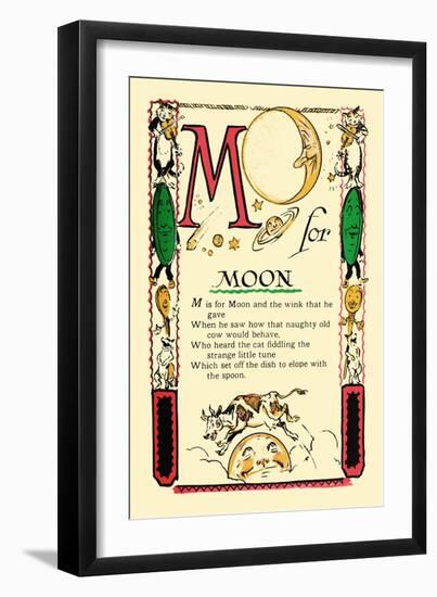 M for Moon-Tony Sarge-Framed Art Print