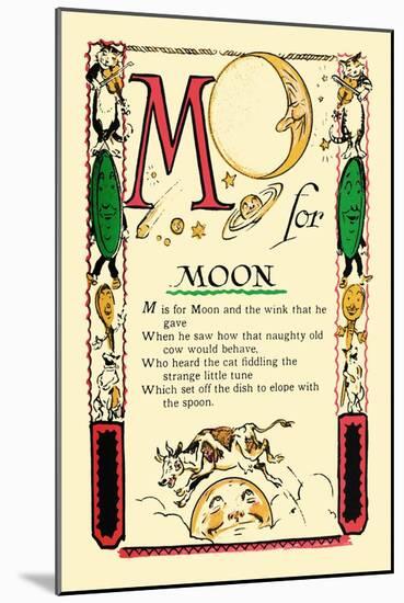 M for Moon-Tony Sarge-Mounted Art Print