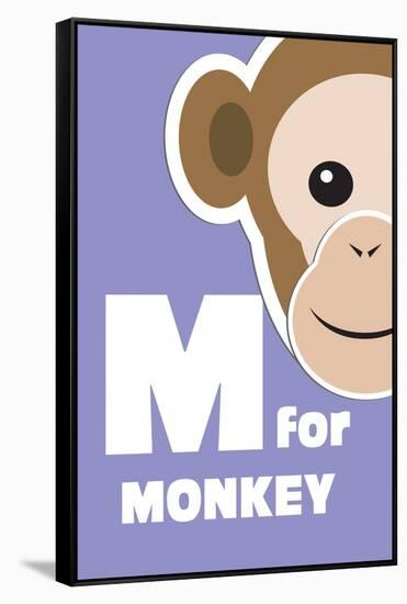 M For The Monkey, An Animal Alphabet For The Kids-Elizabeta Lexa-Framed Stretched Canvas