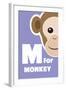 M For The Monkey, An Animal Alphabet For The Kids-Elizabeta Lexa-Framed Art Print
