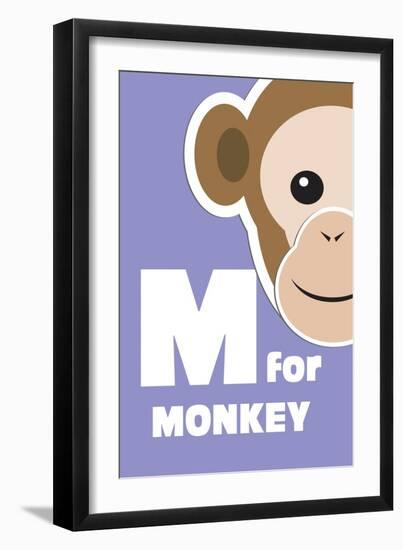 M For The Monkey, An Animal Alphabet For The Kids-Elizabeta Lexa-Framed Art Print