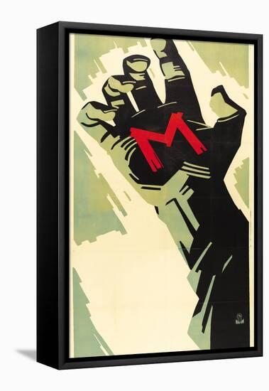 M, German Movie Poster, 1931-null-Framed Stretched Canvas