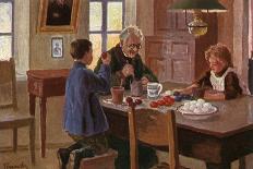 Painting Easter Eggs-M Germaschev-Stretched Canvas