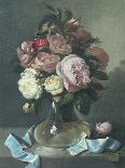 Romantic Still Life of Roses in a Vase-M. Haughton-Giclee Print