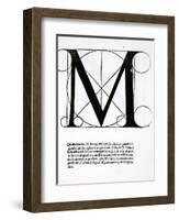 M, Illustration from 'Divina Proportione' by Luca Pacioli (C.1445-1517)-Leonardo da Vinci-Framed Giclee Print