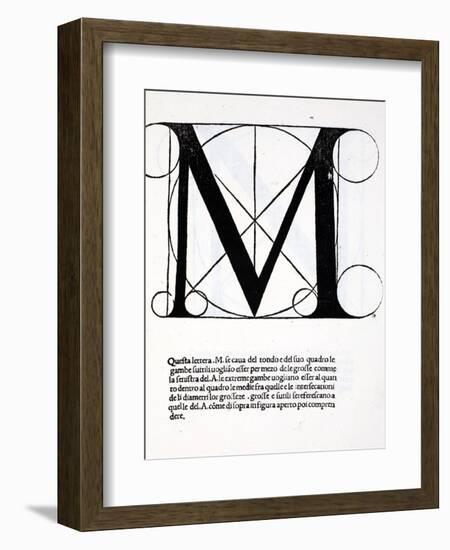 M, Illustration from 'Divina Proportione' by Luca Pacioli (C.1445-1517)-Leonardo da Vinci-Framed Giclee Print