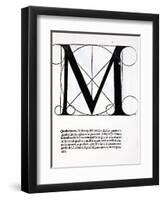 M, Illustration from 'Divina Proportione' by Luca Pacioli (C.1445-1517)-Leonardo da Vinci-Framed Giclee Print