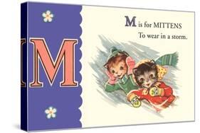 M is for Mittens-null-Stretched Canvas