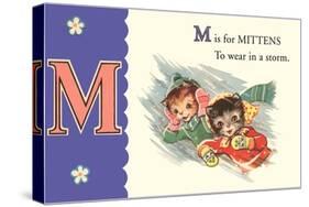 M is for Mittens-null-Stretched Canvas