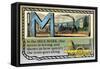 M is the Mile-Mark-null-Framed Stretched Canvas