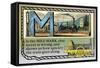 M is the Mile-Mark-null-Framed Stretched Canvas